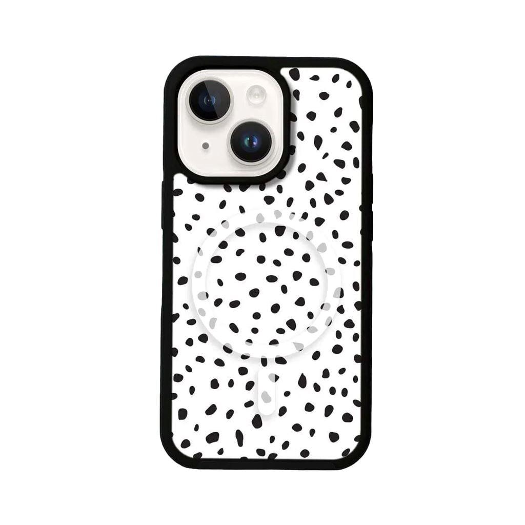 Caseco MagSafe iPhone 14 Plus White Polka Dots Case