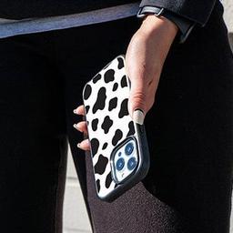 Caseco MagSafe iPhone 14 Pro Black Cow Print Case - Black