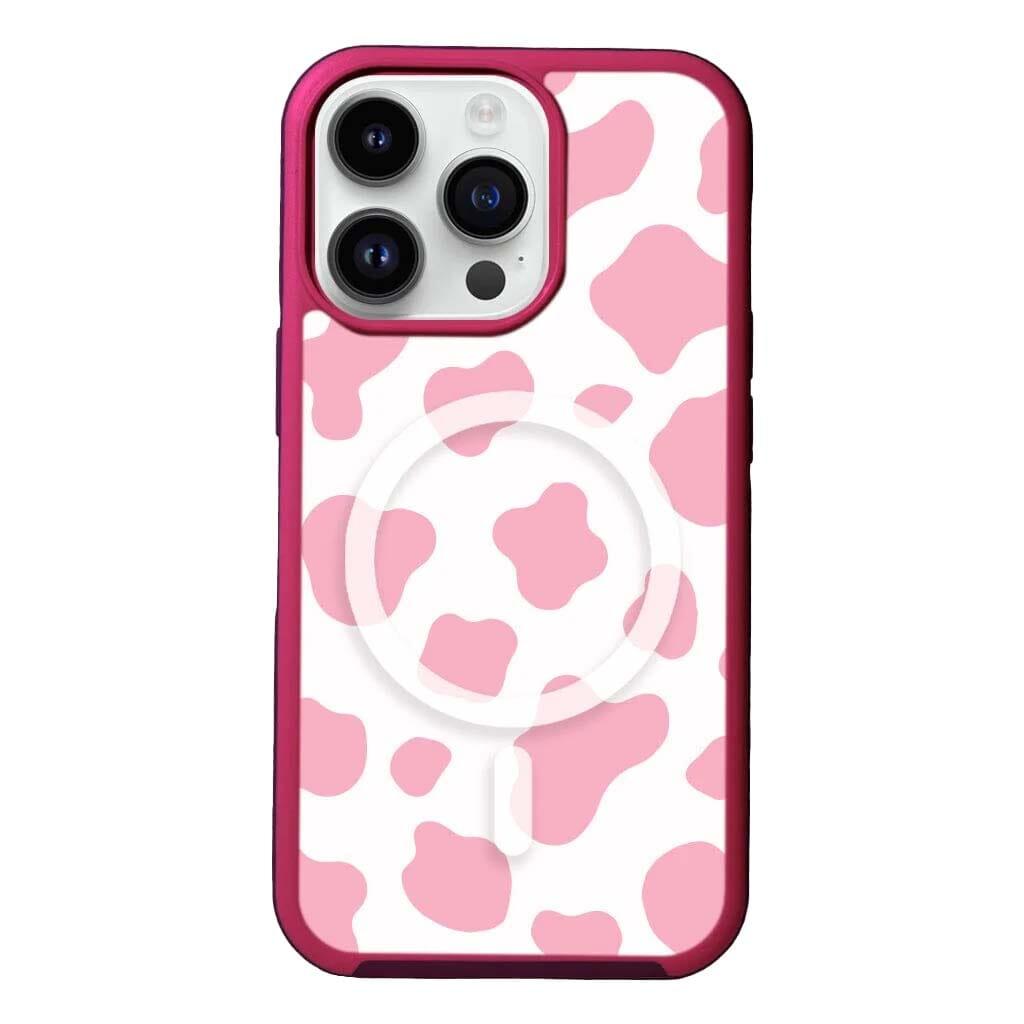 Caseco MagSafe iPhone 14 Pro Pink Cow Print Case