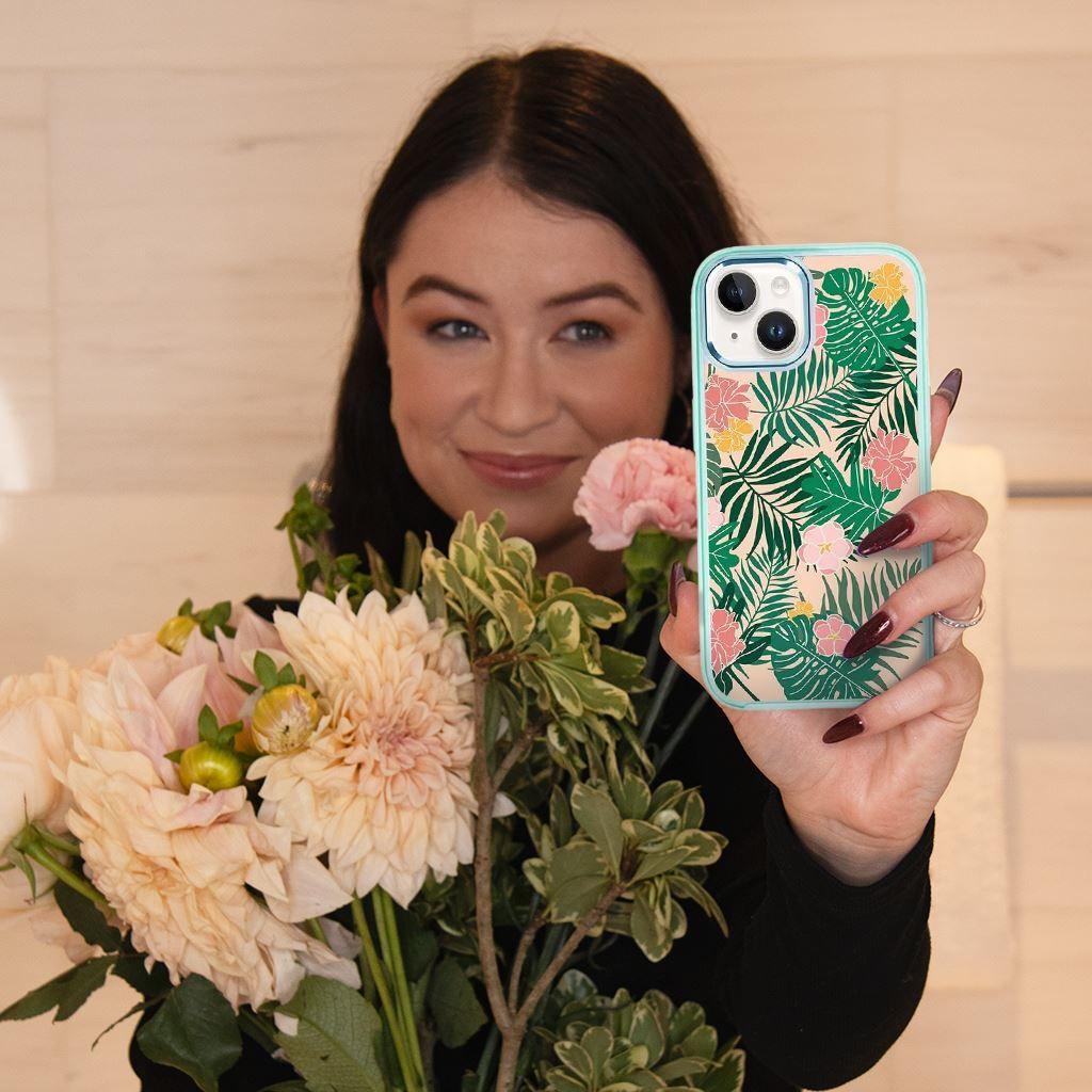 Caseco MagSafe iPhone 14 Teal Wild Flower Case