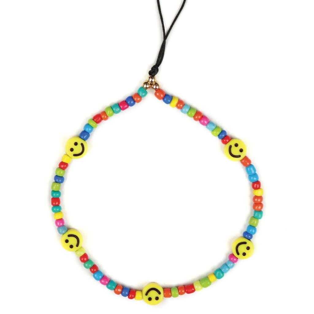 Caseco Mini Beaded Smiley Phone Charm - Charm