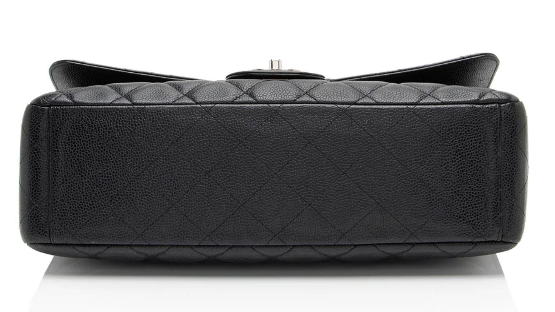 Refurbished Chanel Caviar Leather Classic Maxi Single Flap Bag - Reebelo Canada