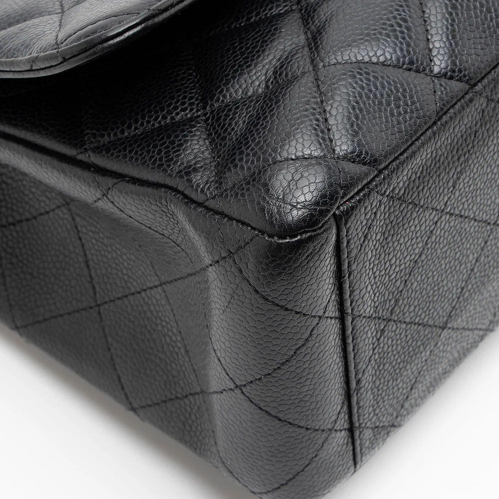 Refurbished Chanel Caviar Leather Classic Maxi Single Flap Bag - Reebelo Canada