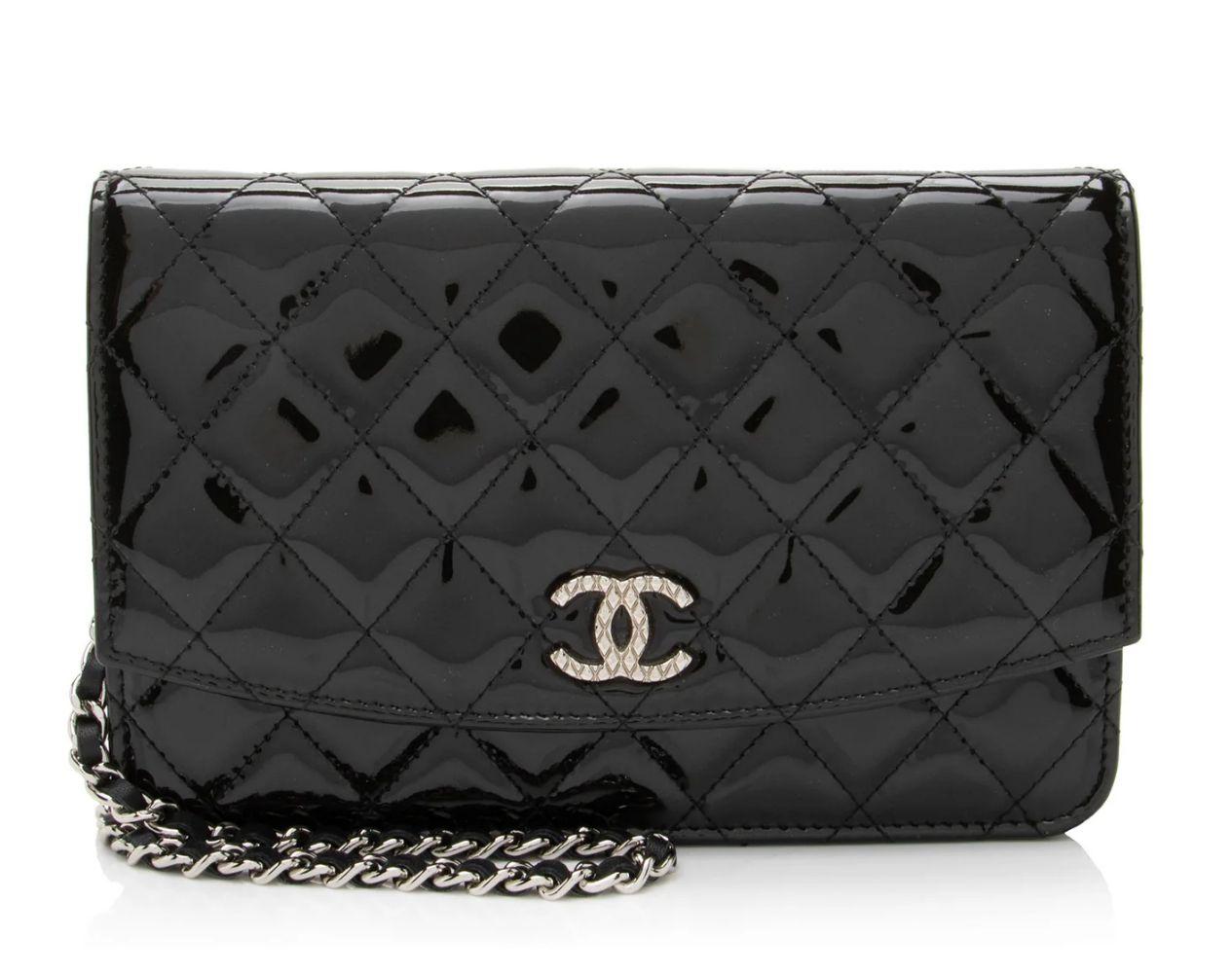 Chanel Patent Leather Classic Wallet on Chain