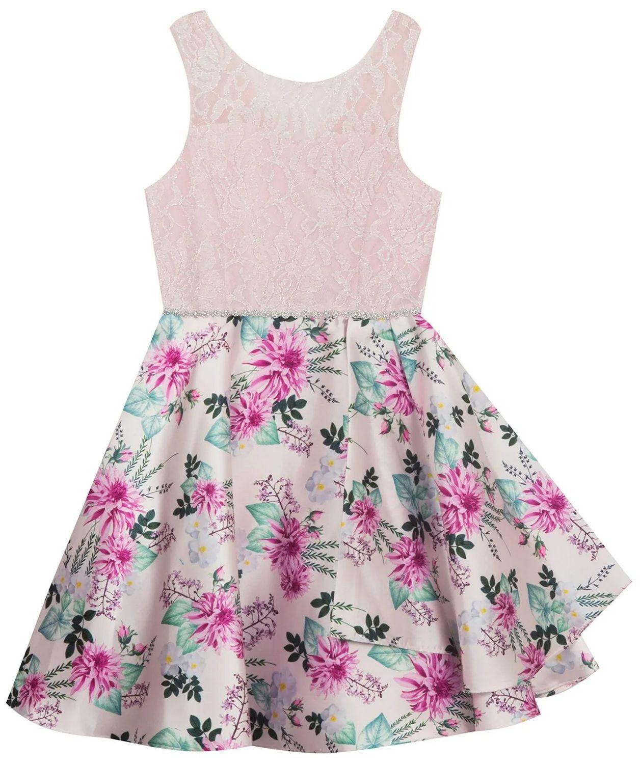 Emily Rose Girl's Floral High Low Dress 12