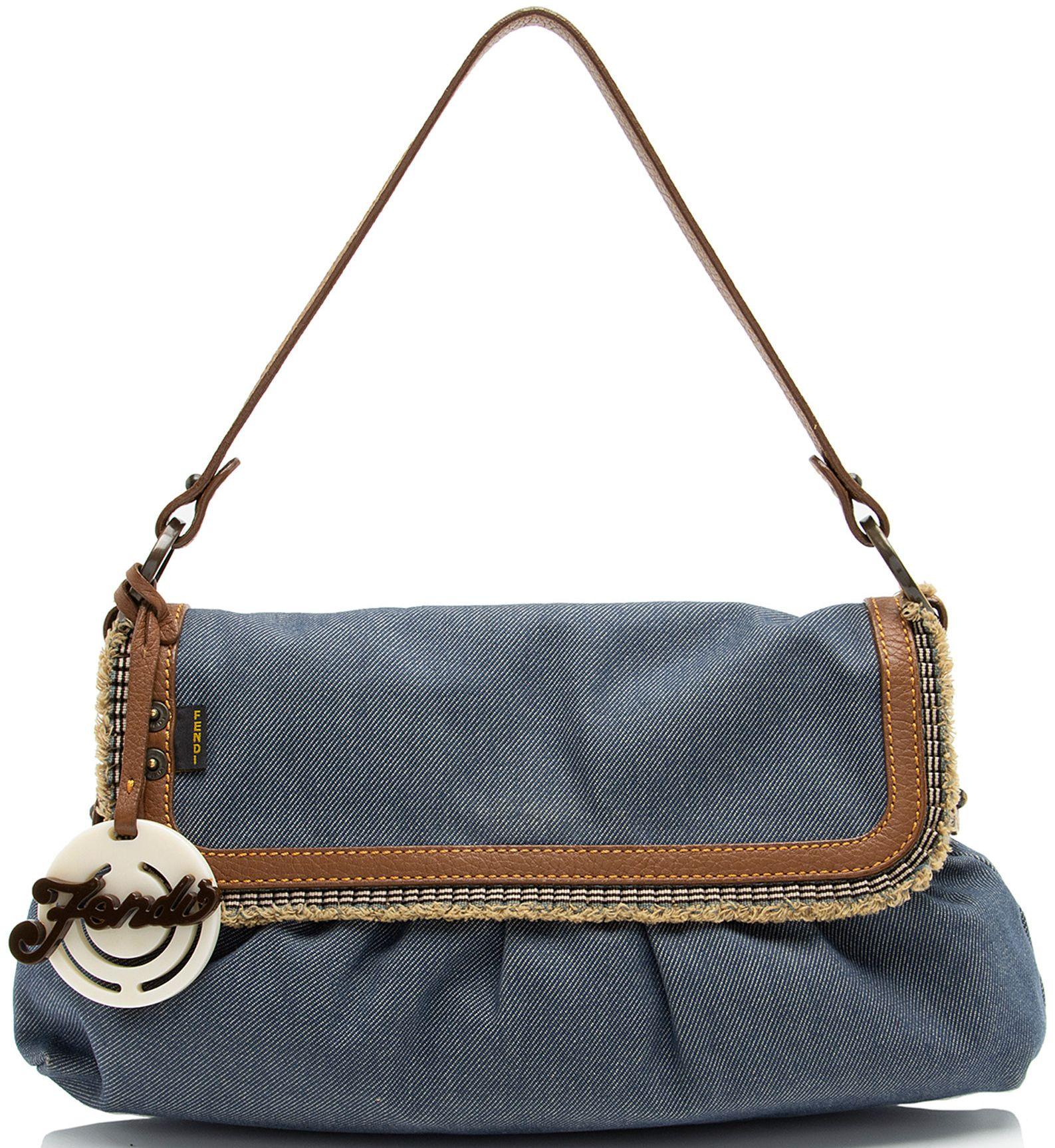 Fendi Vintage Denim Chef Shoulder Bag