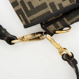 Fendi Zucca Calfskin Baguette Shoulder Bag