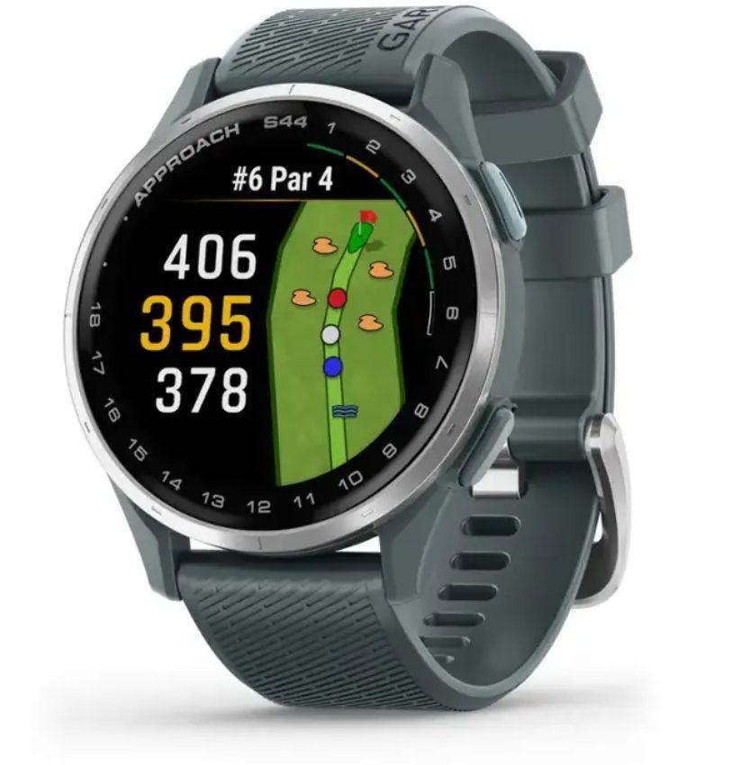 Garmin Approach S44 Golf Smartwatch - 4GB - 30.4mm - Silver Aluminum Aluminum Case with Twilight Silicone Silicone Band