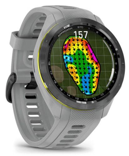 Garmin Approach S70 Smartwatch - 42mm - Powder Gray Ceramic Case with Powder Gray Silicone Silicone Band