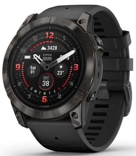Garmin Epix Pro (Gen 2) Smartwatch - 32GB - 47mm - Carbon Gray Fiber-reinforced polymer Case with Black Silicone QuickFit Watch Band