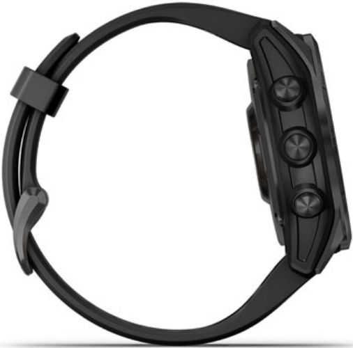 Garmin Fenix 7S Smartwatch - 16GB - 42mm - Slate Gray Solar Edition (Polymer) Case with Black Silicone Silicone Band