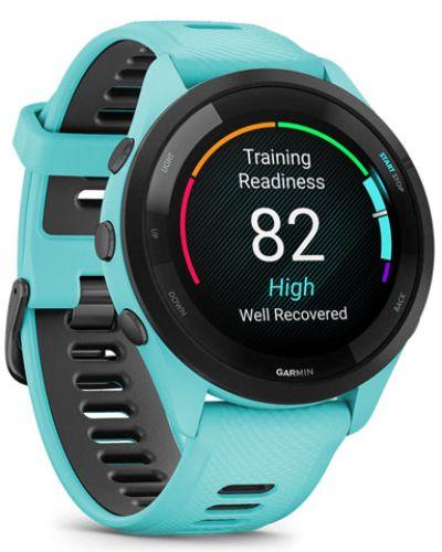 Garmin Forerunner 265 Smartwatch - 8GB - 46mm - Aqua Fiber-reinforced Polymer Case with Aqua Silicone Quick Release Band