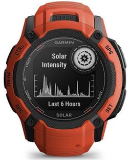 Garmin Instinct 2X Solar Smartwatch - 64MB - 50mm - Flame Red Fiber-reinforced polymer Case with Flame Red Silicone Silicone Band