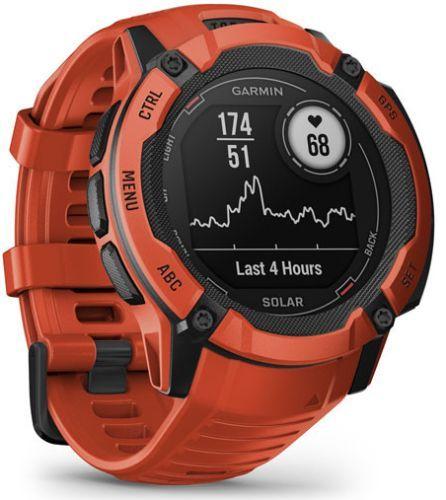 Garmin Instinct 2X Solar Smartwatch - 64MB - 50mm - Flame Red Fiber-reinforced polymer Case with Flame Red Silicone Silicone Band