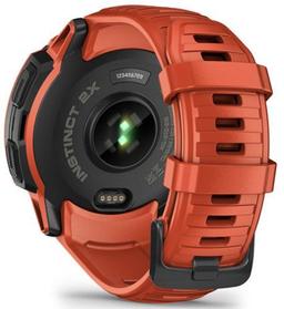 Garmin Instinct 2X Solar Smartwatch - 64MB - 50mm - Flame Red Fiber-reinforced polymer Case with Flame Red Silicone Silicone Band