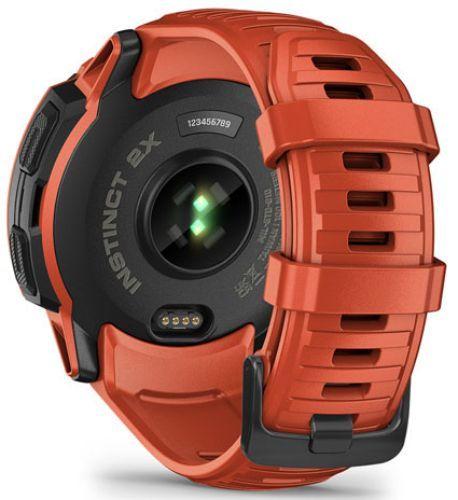 Garmin Instinct 2X Solar Smartwatch - 64MB - 50mm - Flame Red Fiber-reinforced polymer Case with Flame Red Silicone Silicone Band