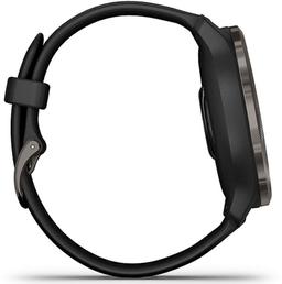 Garmin Venu 2 Smartwatch - 45mm - Slate Black Fiber-reinforced Polymer Case with Black Silicone Silicone Strap