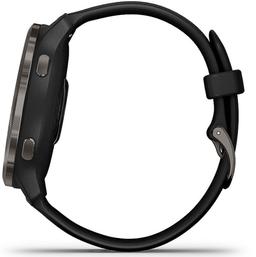 Garmin Venu 2 Smartwatch - 45mm - Slate Black Fiber-reinforced Polymer Case with Black Silicone Silicone Strap