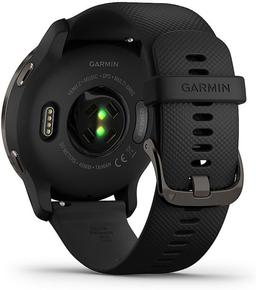 Garmin Venu 2 Smartwatch - 45mm - Slate Black Fiber-reinforced Polymer Case with Black Silicone Silicone Strap