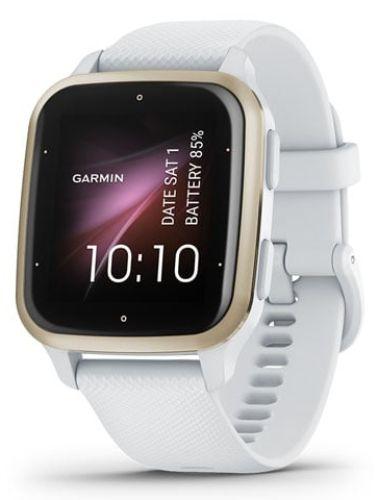 Garmin Venu Sq 2 Smartwatch - Cream Gold Fiber-reinforced polymer Case with White Silicone Silicone Band