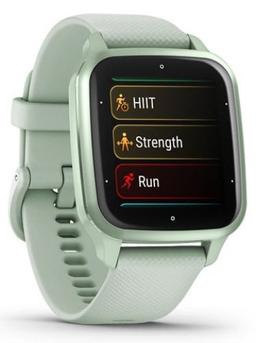 Garmin Venu Sq 2 Smartwatch - Metallic Mint Fiber-reinforced polymer Case with Cool Mint Silicone Silicone Band