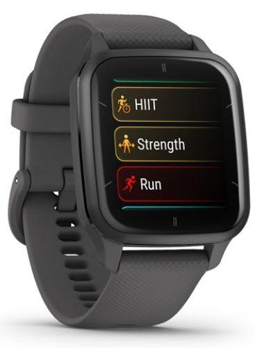 Garmin Venu Sq 2 Smartwatch - Metallic Mint Fiber-reinforced polymer Case with Shadow Gray Silicone Silicone Band