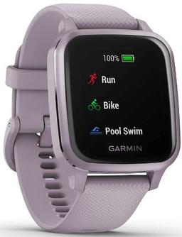 Garmin Venu Sq Smartwatch - 33.1mm - Metallic Orchid Fiber-reinforced Polymer Case with Orchid Silicone Silicone Strap