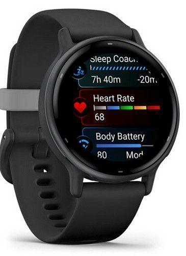 Garmin Vivoactive 5 Smartwatch - 30.4mm - Black Fibre-reinforced polymer Case with Black Silicone Silicone Strap