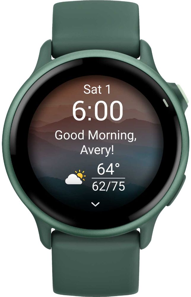 Garmin Vivoactive 6 GPS Smartwatch - 8GB - 30.4mm - Metallic Jasper Green Fiber-reinforced Polymer Case with Jasper Green Silicone Silicone Band