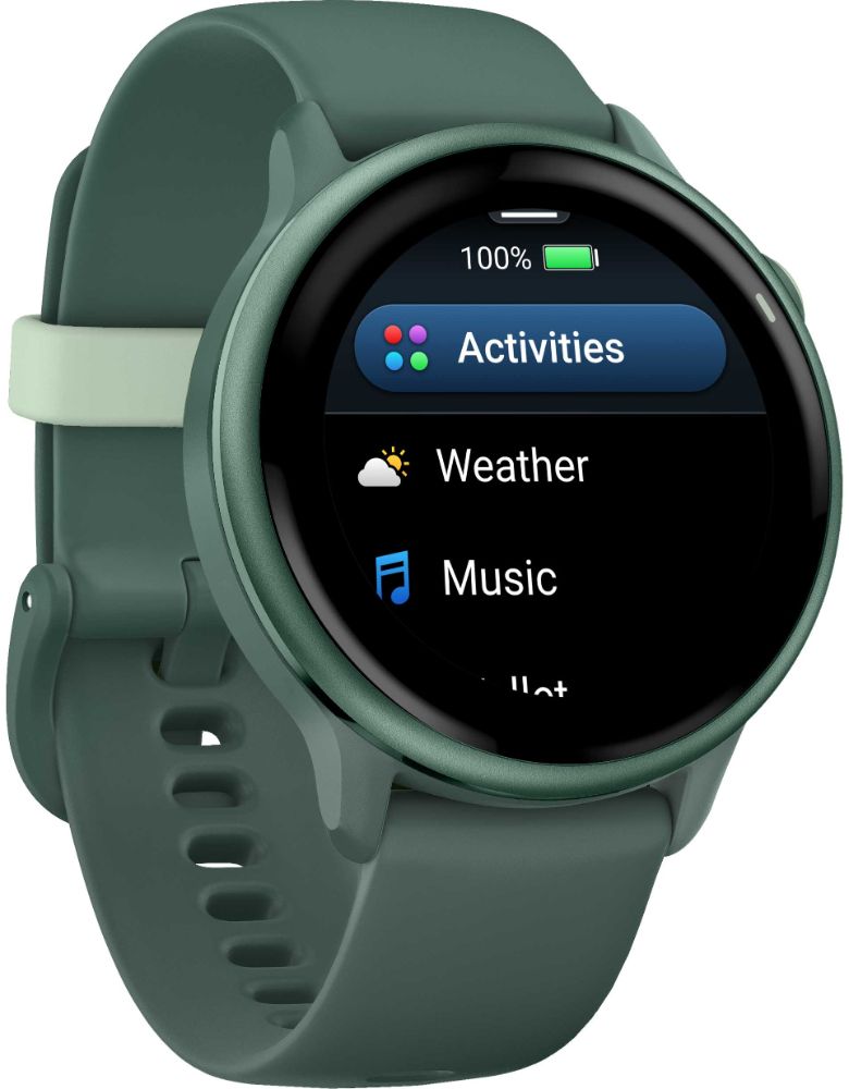Garmin Vivoactive 6 GPS Smartwatch - 8GB - 30.4mm - Metallic Jasper Green Fiber-reinforced Polymer Case with Jasper Green Silicone Silicone Band