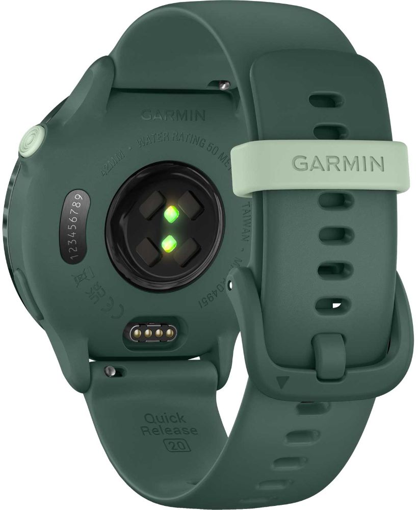 Garmin Vivoactive 6 GPS Smartwatch - 8GB - 30.4mm - Metallic Jasper Green Fiber-reinforced Polymer Case with Jasper Green Silicone Silicone Band