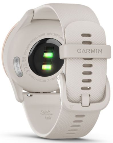 Garmin Vivomove Trend Smartwatch - White Cream Fiber-reinforced polymer Case with White Cream Silicone Silicone Band