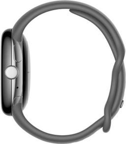Google Pixel Watch 1 (Bluetooth) - 32GB - 41mm - Polished Silver Stainless Steel Case with Charcoal Fluoroelastomer Active Band
