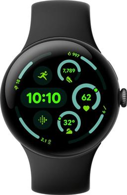 Google Pixel Watch 3 (Bluetooth + LTE) - 32GB - 45mm - Matte Black 100% Recycled Aluminum Case with Obsidian Fluoroelastomer Active Band