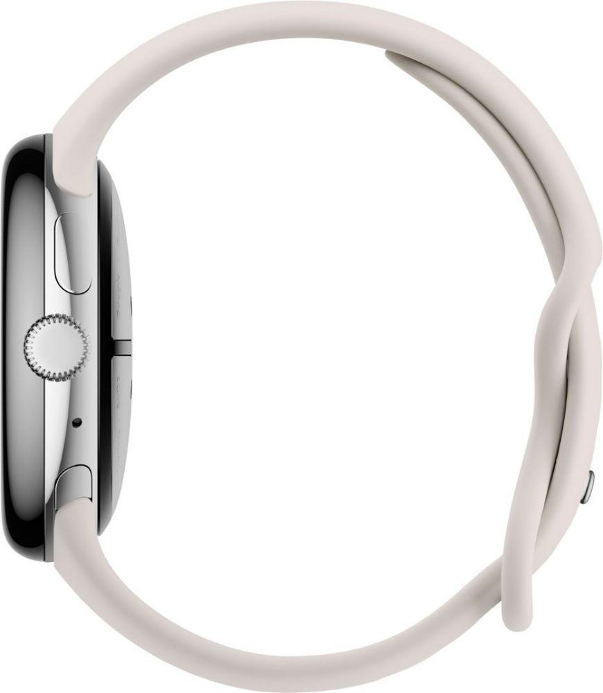 Google Pixel Watch 3 (Bluetooth + LTE) - 32GB - 45mm - Polished Silver 100% Recycled Aluminum Case with Porcelain Fluoroelastomer Active Band