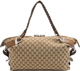 Gucci GG Canvas Bamboo Bar Medium Tote