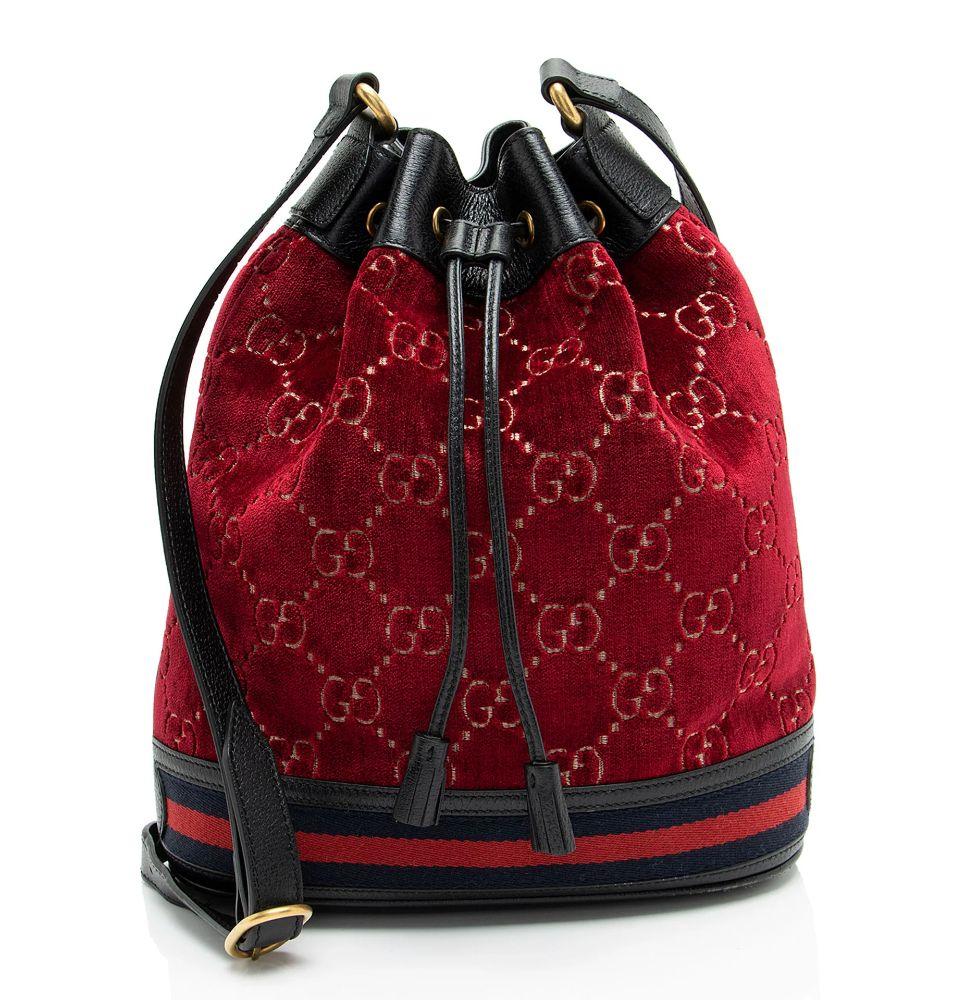 Gucci GG Velvet Web Bucket Bag