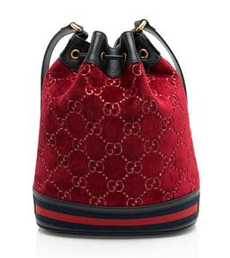 Gucci GG Velvet Web Bucket Bag