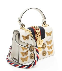 Gucci Leather Animal Studs Sylvie Mini Satchel