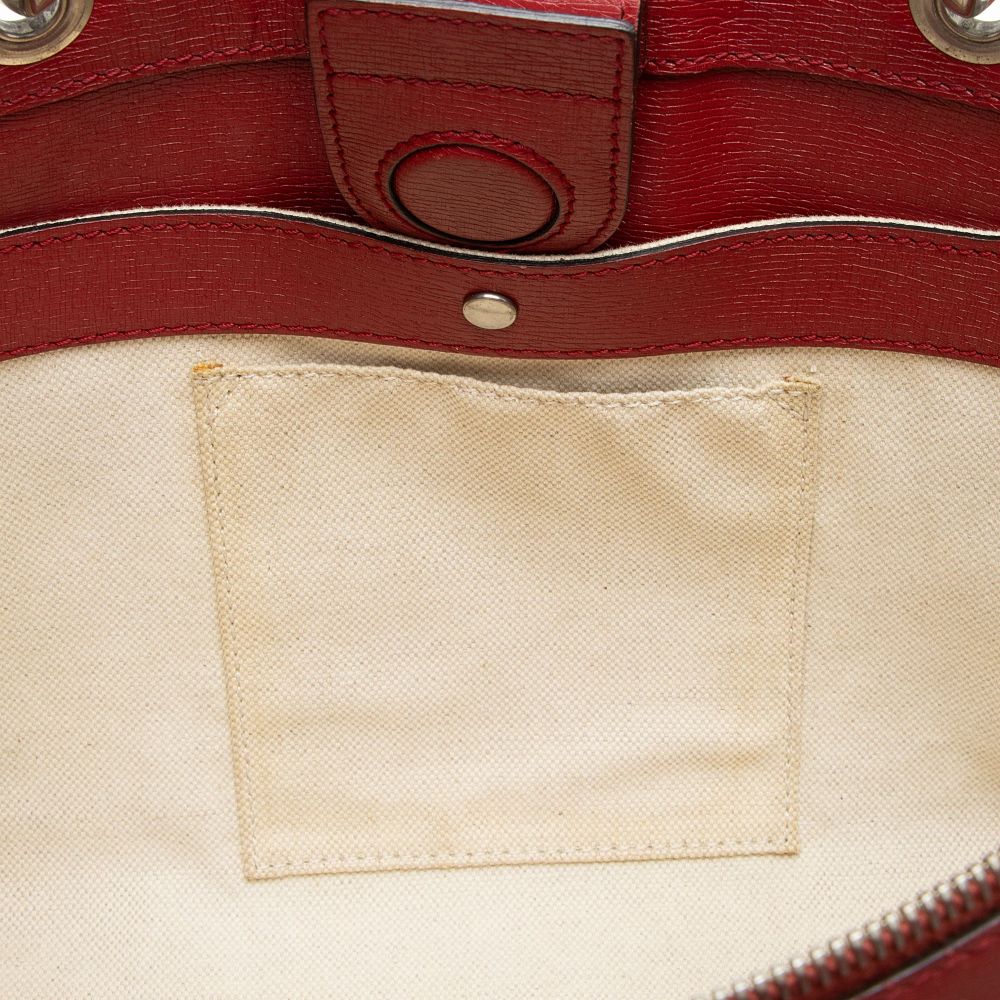 Gucci Leather Bamboo Blooms Medium Shopper Tote