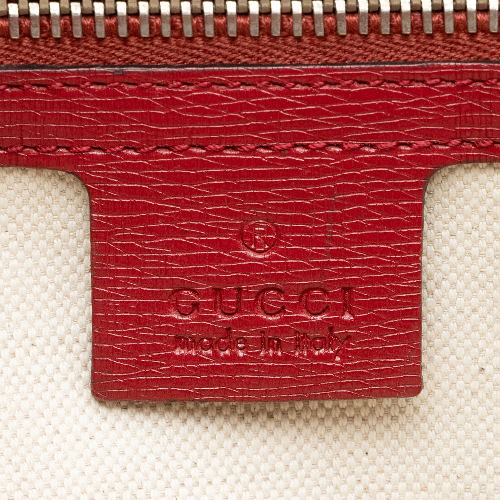 Gucci Leather Bamboo Blooms Medium Shopper Tote