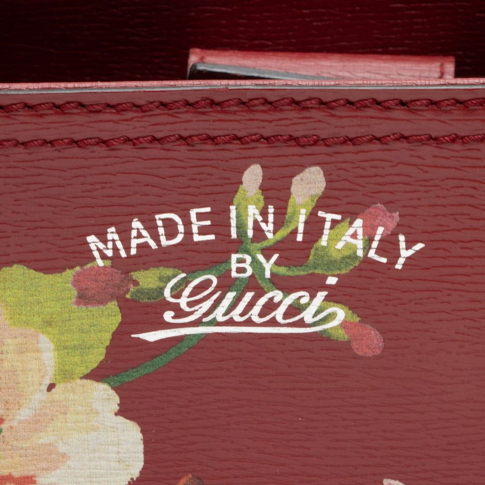 Gucci Leather Bamboo Blooms Medium Shopper Tote