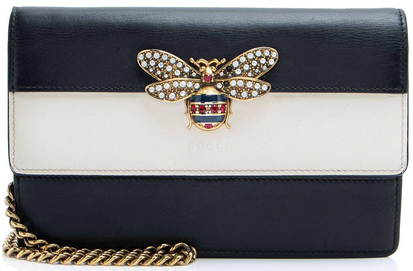 Gucci Leather Queen Margaret Wallet on Chain