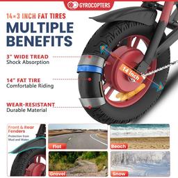 Gyrocopters Fury Electric Bike for Adults/Teens - Black