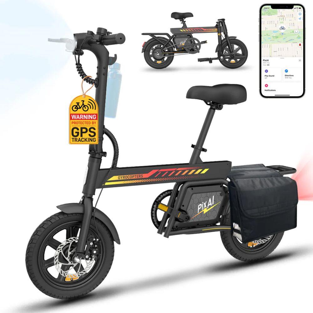 Gyrocopters PixAI Electric Foldable Cargo Bike - Black