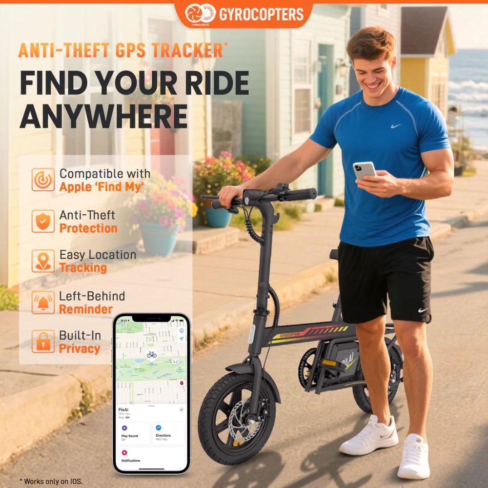 Gyrocopters PixAI Electric Foldable Cargo Bike - Black