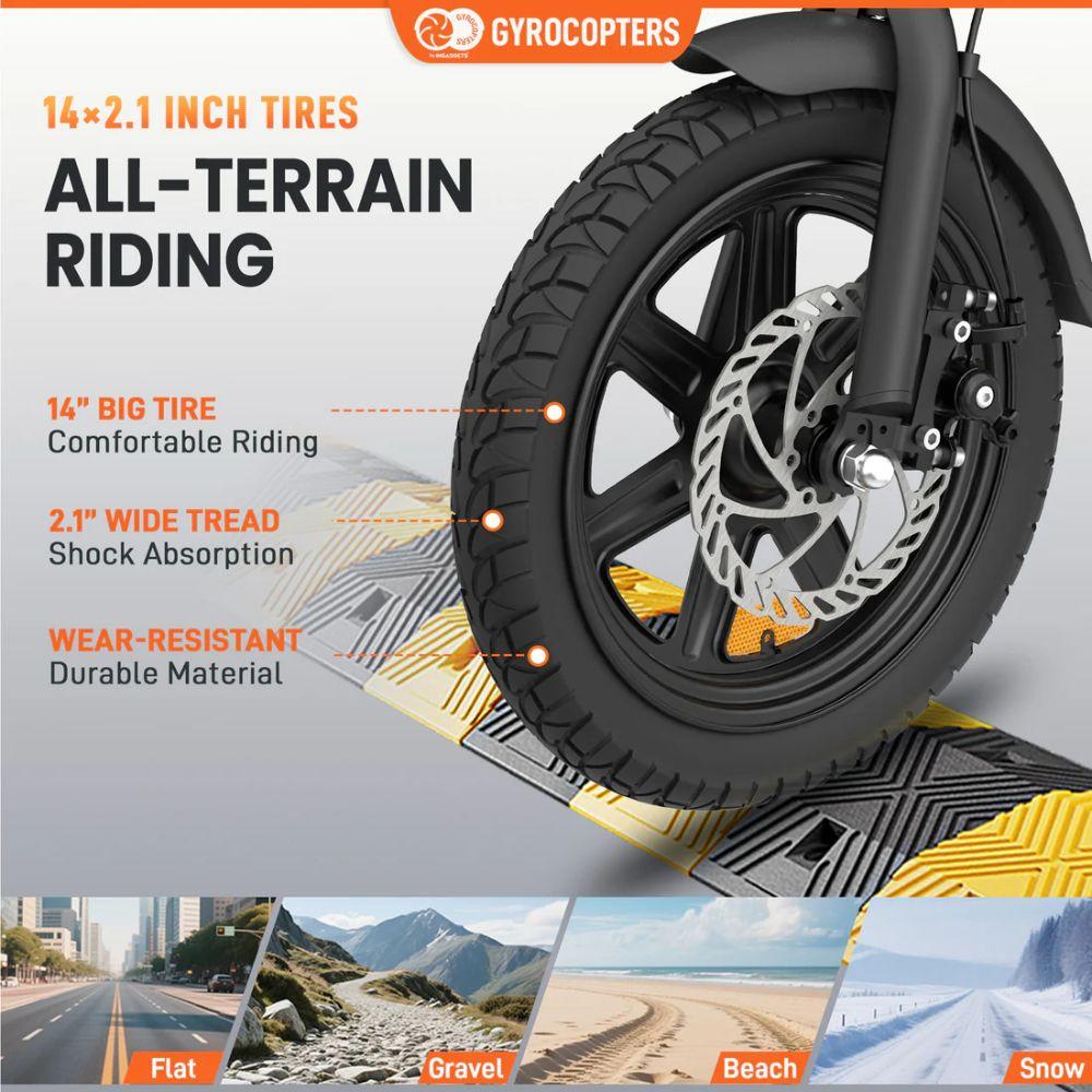 Gyrocopters PixAI Electric Foldable Cargo Bike - Black