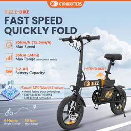 Gyrocopters Rizz Electric Bike - Black