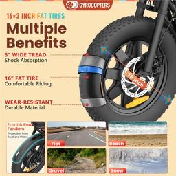 Gyrocopters Vortex Electric Scooter for Adults - Black