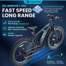 Gyrocopters Zeil Mountain E-Bike - Black